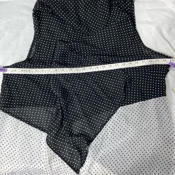Women’s Collection Michel Studio black & white sheer sleeveless cardigan size 24 - Picture 3 of 6